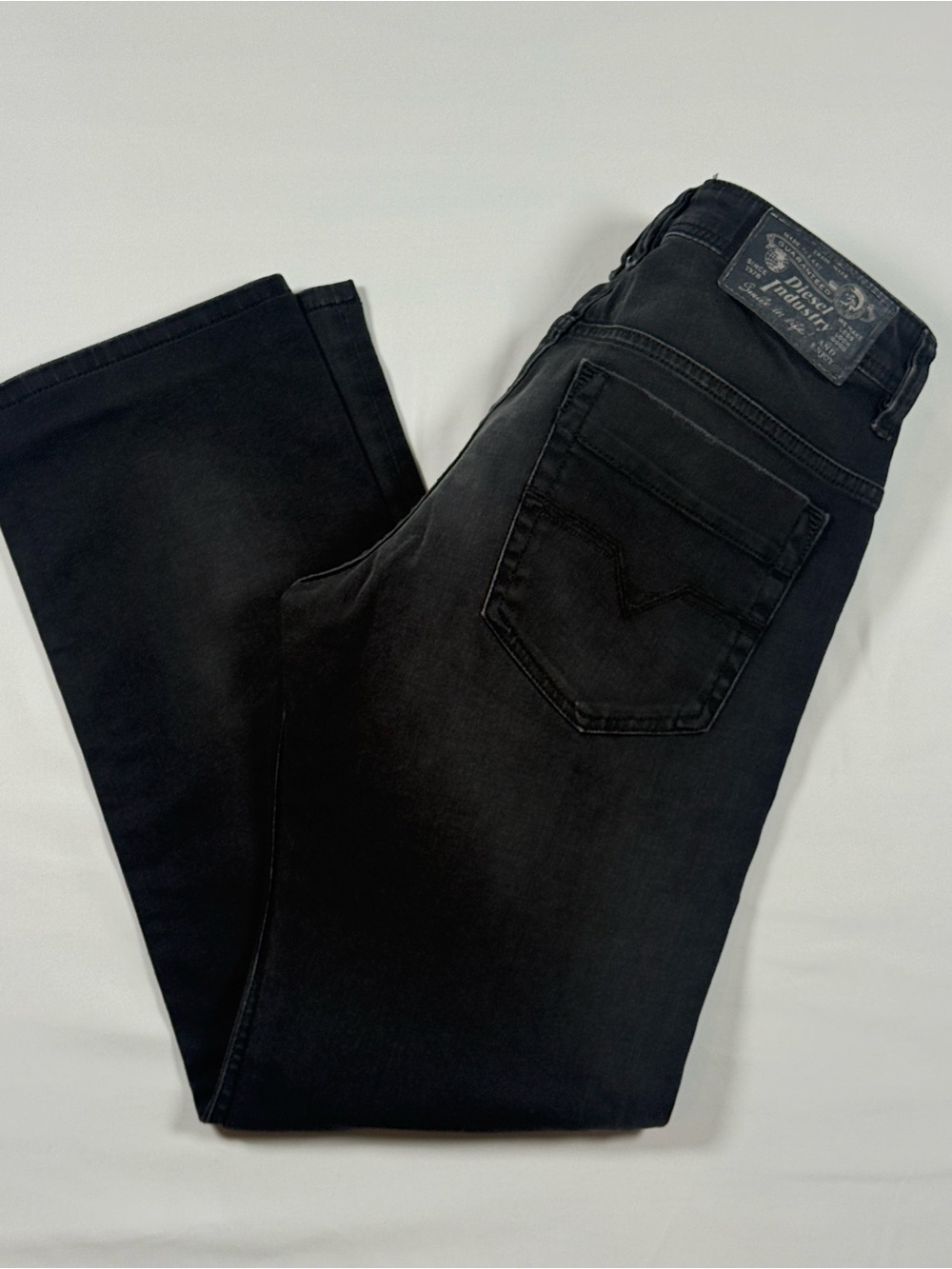 Diesel Men's Slim Straight Jeans in Black - Length altered